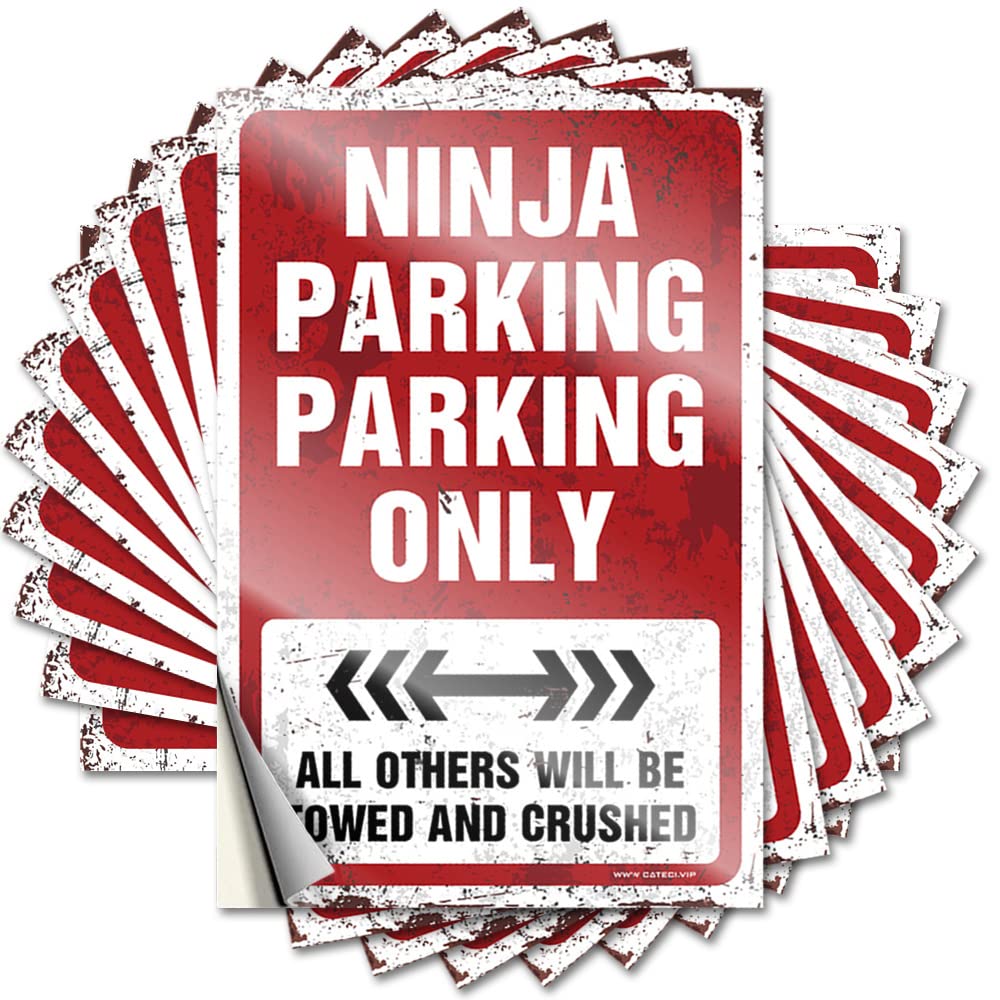 Kitchen Sets, Lettering Sticker Hunting Window Ninja Parking Parking Only | Funky Waterproof Vinyl Stickers(8X12CM)