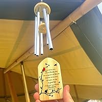 Vista 4 de Campanillas de viento cardenales – Campanillas conmemorativas personalizadas para seres queridos – Regalos de duelo y condolencias