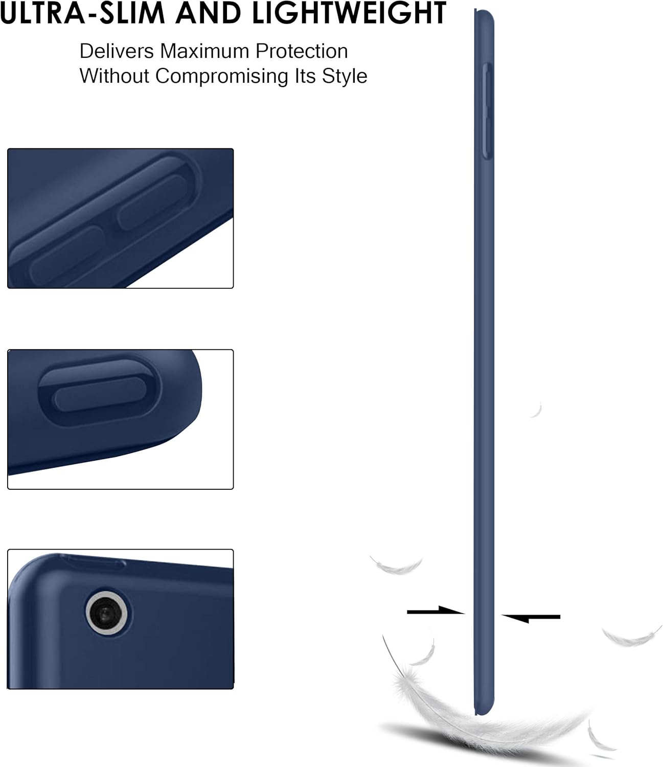 DuraSafe Cases Compatible with iPad 10th Gen 2022 10.9 inch Case A2696 A2757 A2777 MPQ13LL/A MPQ33LL/A MPQ03LL/A MPQ23LL/A MPQ93LL/A MPQC3LL/A MPQ83LL/A MPQA3LL/A MQ6K3LL/A MQ6L3LL/A - Navy Blue