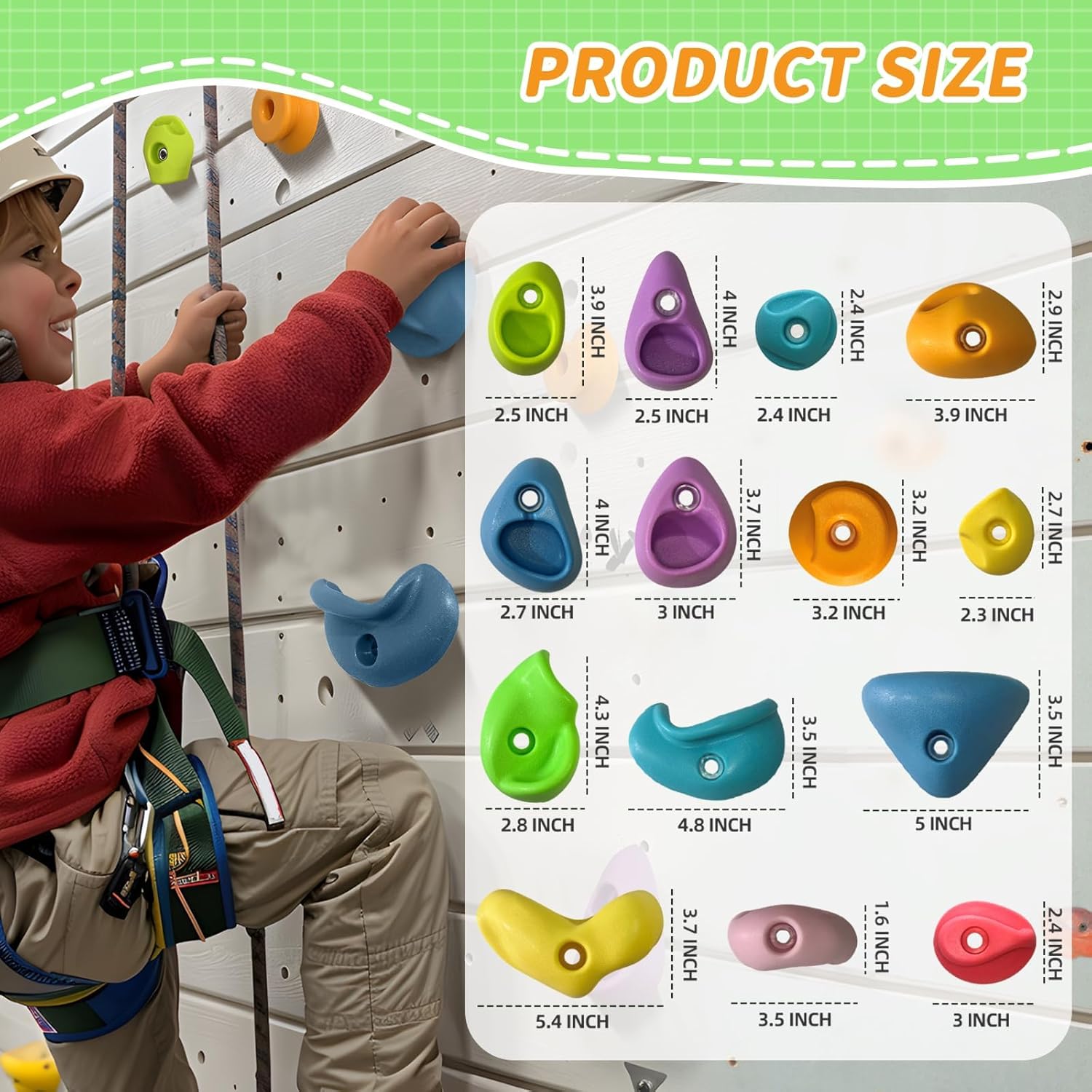 45 PCS Rock Climbing Holds for Kids,Rock Climbing Wall Grips Climbing Rocks Wall Kit for Indoor and Outdoor Playground Play Set with Hardware（Pastel Color）