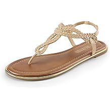 Women's Flat Sandals Dressy Summer Stappy Comfortable Ankle Elastic T-Strap Beach Thong Sandals