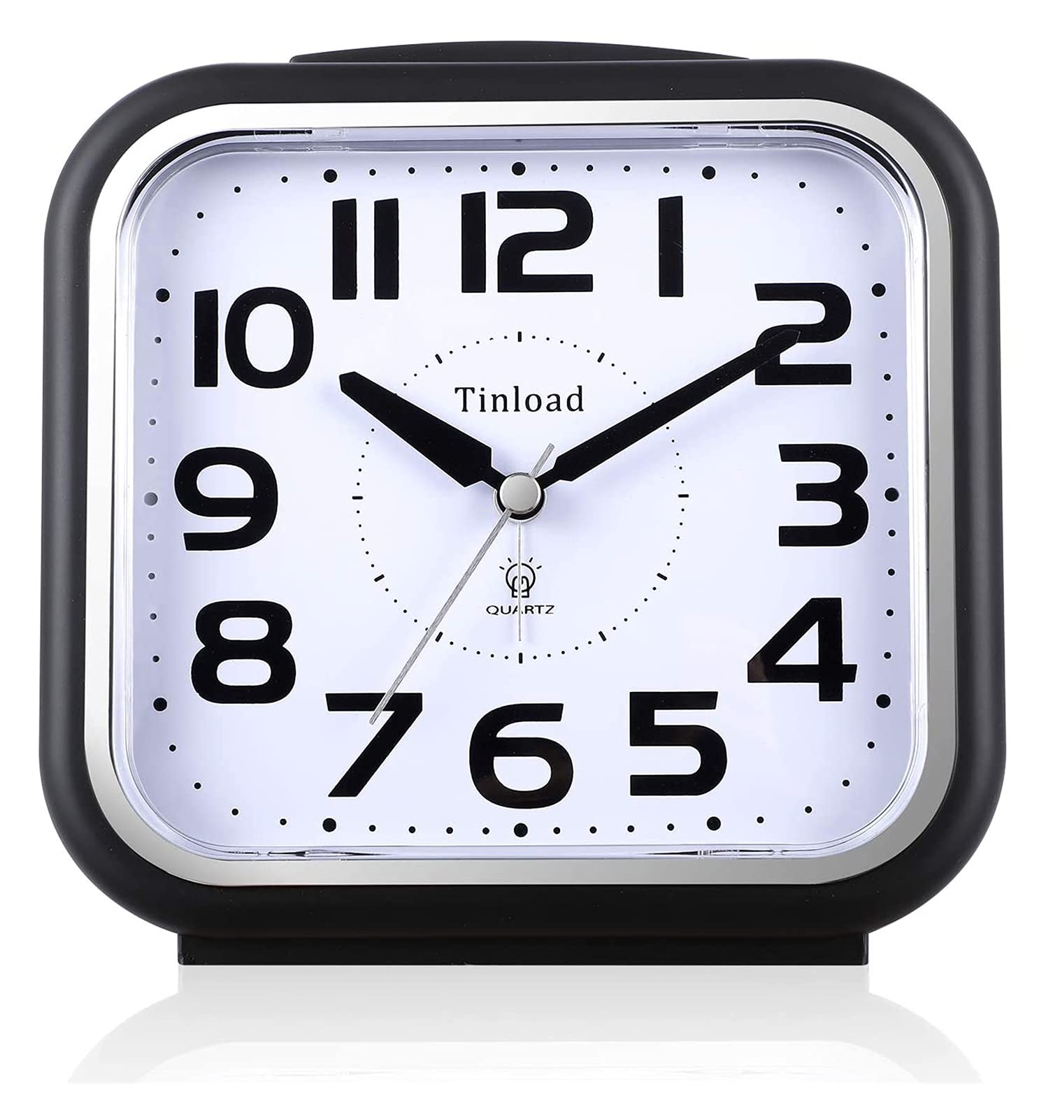 JJJ WTL Alarm clock 5.5" Silent Analog Alarm Clock Non Ticking, Gentle Wake, Beep Sounds, Increasing Volume, Battery Operated Snooze and Light Functions, Easy Set, Black (Color : Black)
