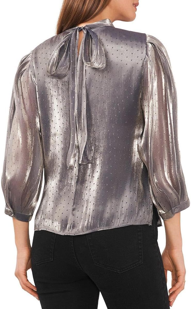 Women's Long Sleeve Mock Neck Open Back Tie Waist Top - Image 2