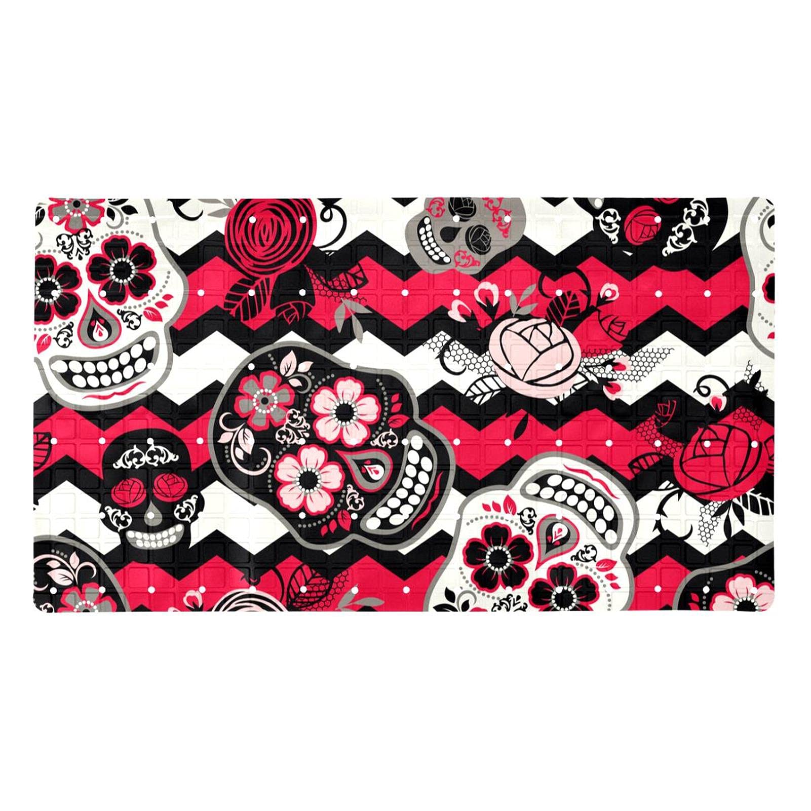 Tapis de bain antidérapant 40x70 cm avec ventouses et motif floral