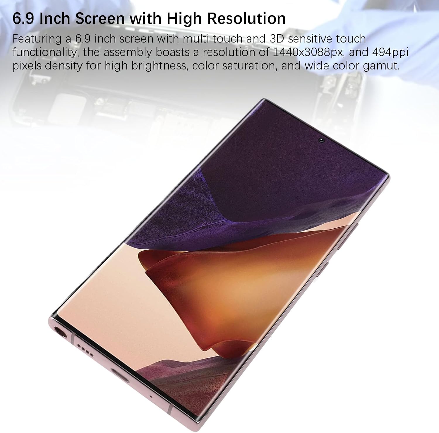TFT LCD for Note20 Ultra, LCD Display Touch Screen Digitizer Assembly Replacement for Note 20 Ultra SM N986U SM N986B, 6.9 Inch (Rose Gold)