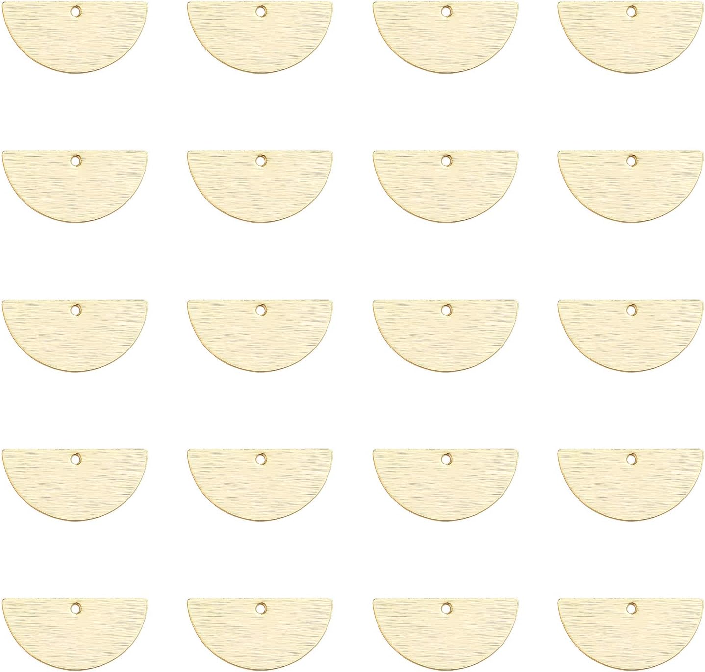 NUORUI 20 Pcs Blank Stamping Tag Brass Pendants Charms for Jewelry Making