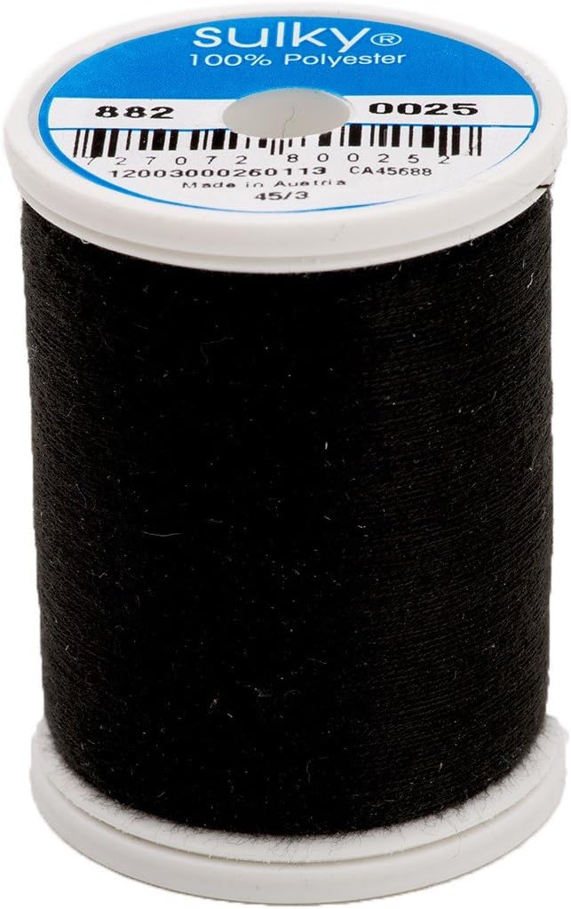 Amazon.com: Sulky Bobbin Thread 60wt 1,100yd, Black