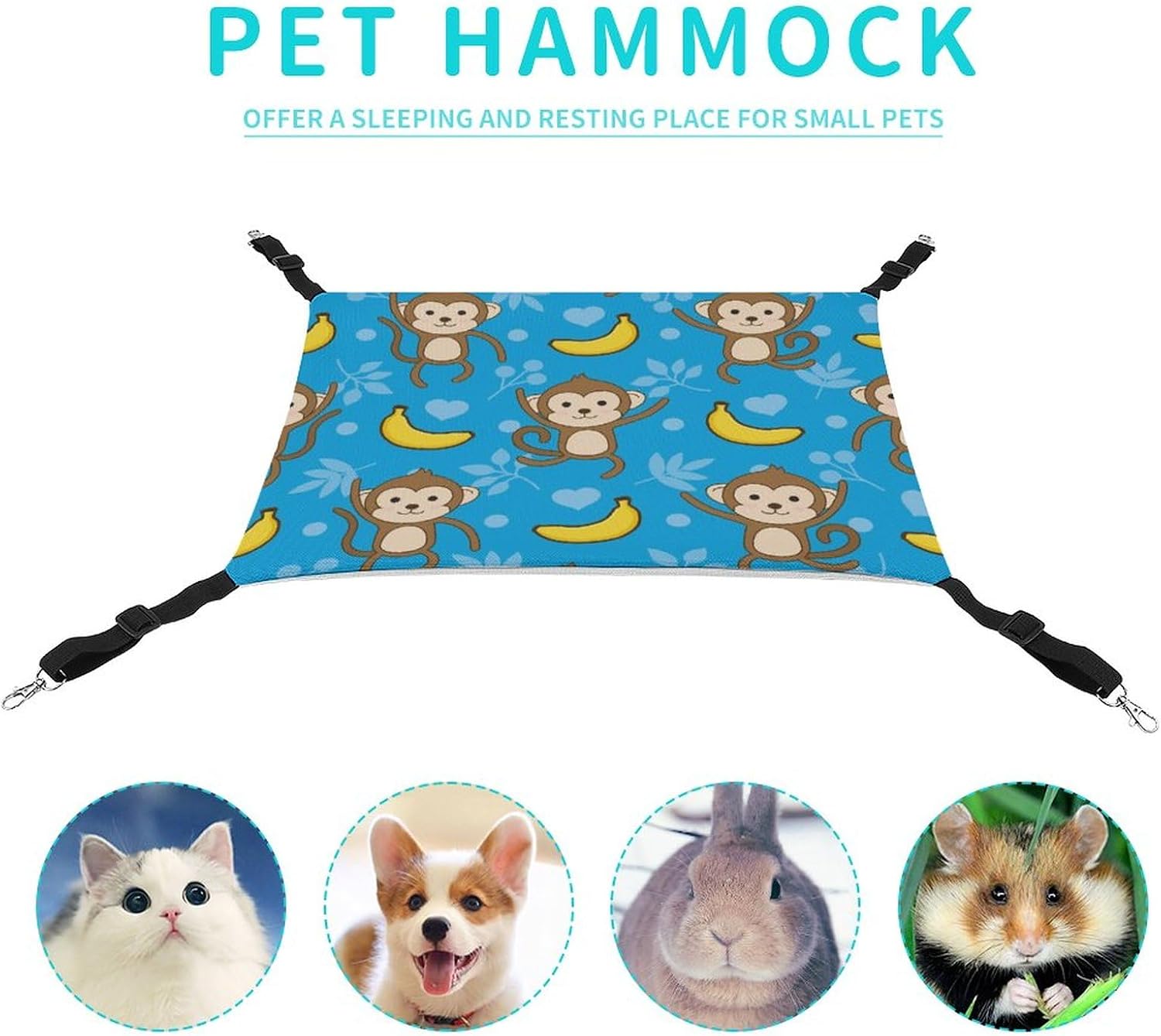 review Monkeys and Bananas Cat Hammock Adjustable Straps Pet Cage Reversible Hanging Bed for Cats Small Dogs