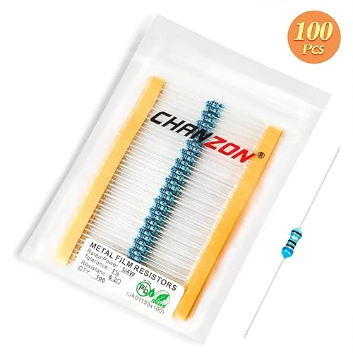 Vista 102 de Chanzon 100pcs 1/4W (0.25W) 33K Ω ohmios Resistencia fija de película metálica 0.01 ±1% Tolerancia 33KR MF Resistencias de orificio pasante