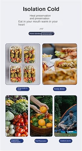 Miniatura 2 de Lonchera aislada para mujereshombres, lonchera reutilizable para oficina, trabajo, picnic, playa, a prueba de fugas, congelable, con correa de