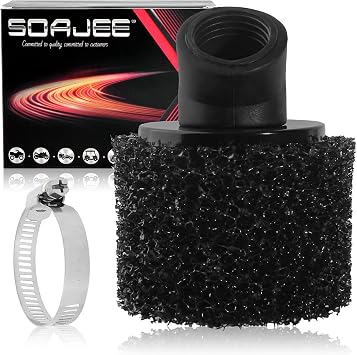 1.1inch 28mm Angled Black Filter for 50cc - 90cc 110cc 125cc 150cc GY6 Engine ATV Quad Scooter Go Kart Mini Moto Pocket Pit Dirt Bike XR50 Kawasaki Suzuki Yamaha 27mm 29mm