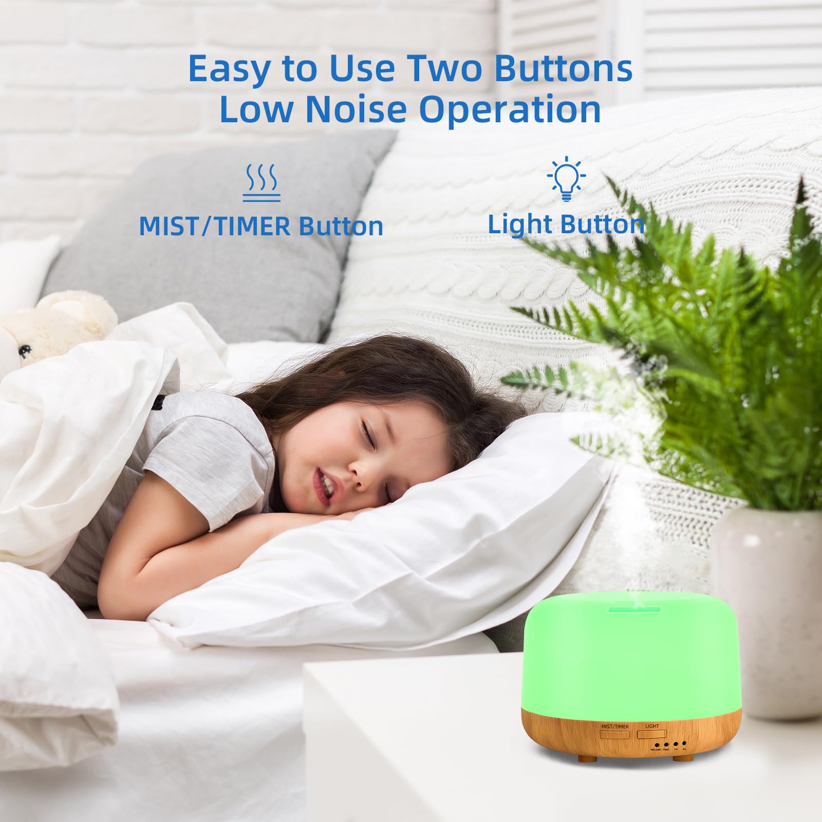 SPLITSKY Aromatherapy Essential Oil Diffuser for Home with Remote Control Plastic, 300ml Cool Mist Air Humidifier, 8 Hours Quiet Operation, Timer, 7 LED Colors 1