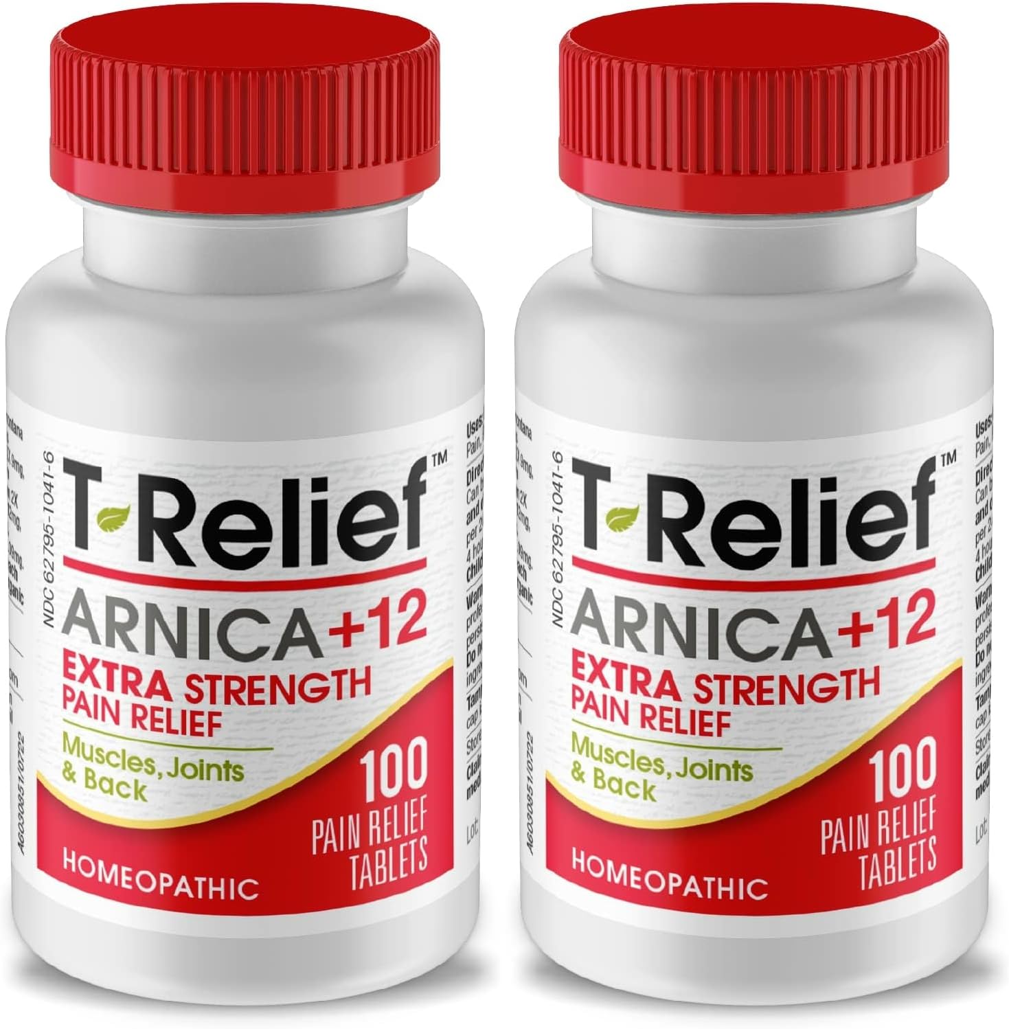 T-Relief Extra-Strength Arnica +12 Natural Relieving Actives for Back Pain Joint Soreness Muscle Aches & Stiffness, Whole Body Fast-Acting Relief for Women & Men - 100 Tablets (2 Pack)