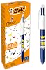 BIC 4 Colors Message Ballpoint Pen 12 Box, 1.0mm Tip, Single Pen Blue, Red, Green and Black Colors