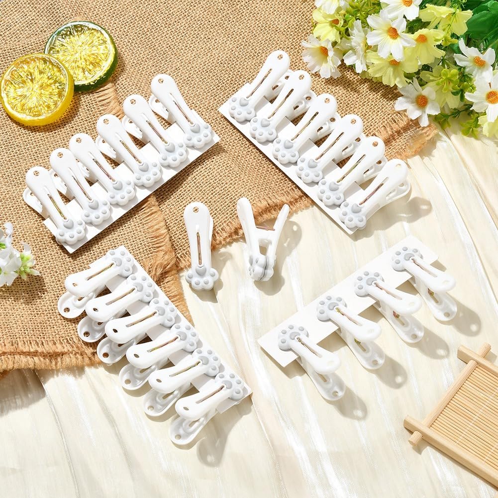24Pcs Paw Print Plastic Clothespins for Hanging Clothes, Cute Heavy Duty Laundry Clothes Pins Clips with Spring, Non Slip Traceless Cloth Pegs for Bag Food Package Photo Wall Displays