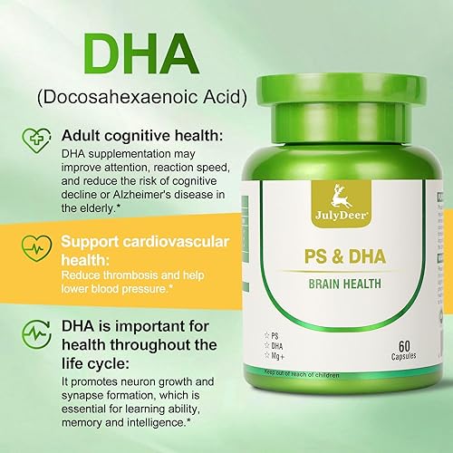 Miniatura 4 de 2 botellas de L-treonato de magnesio -100 mg, DHA-100 mg, fosfatidilserina-40 mg, suplementos de complejo de magnesio para la salud cerebral de los