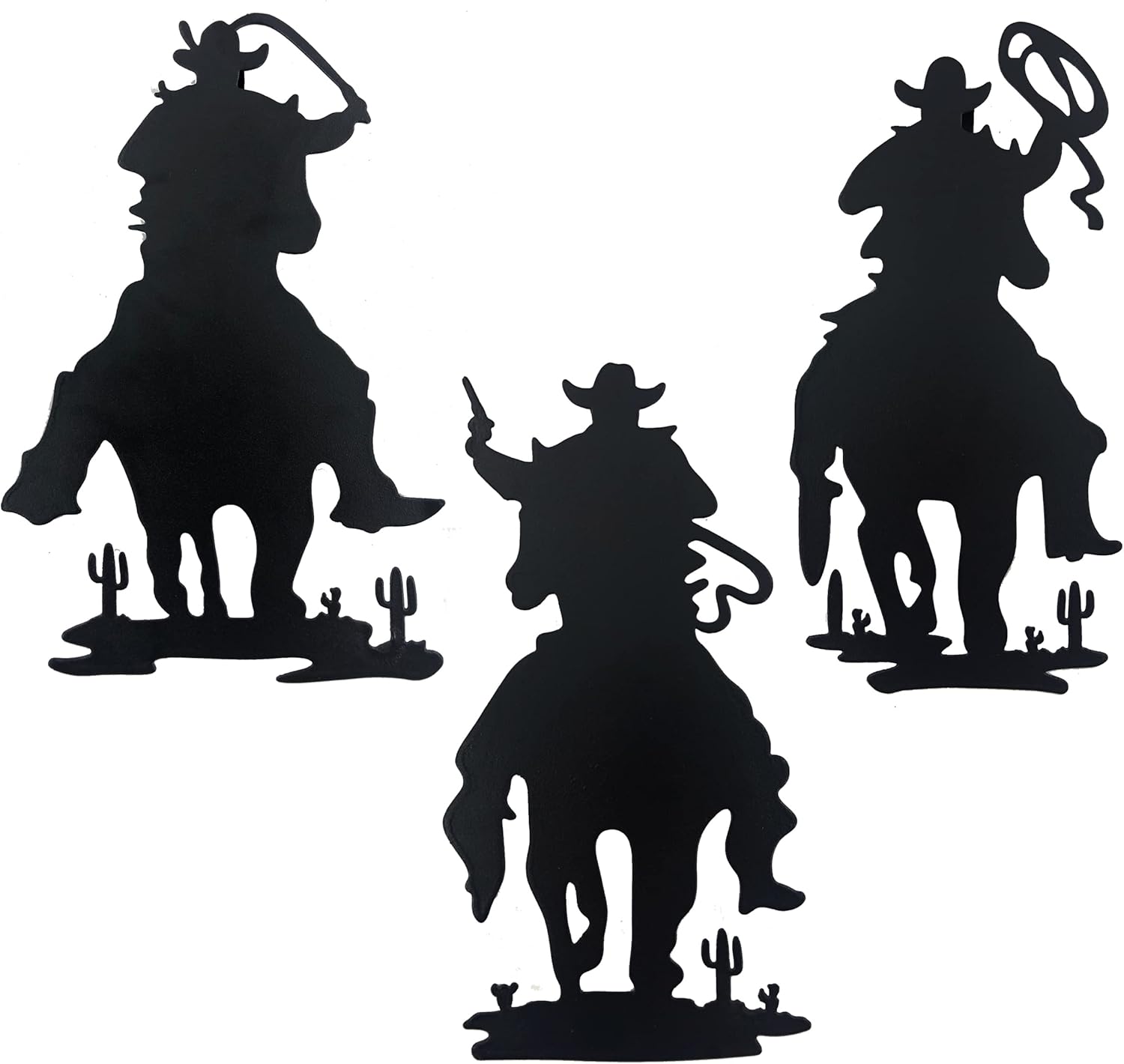 J-Fly Western Cowboy Wall Decor Vintage Cowboy Wall Art Valentine Home Decor Rustic Door Decorations Hanging Outdoor Indoor Bedroom Living Room Bathroom Black