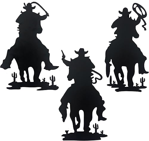 J-Fly Decoración de pared de vaquero occidental, arte de pared vintage de vaquero para interiores, decoración del hogar, decoración rústica para