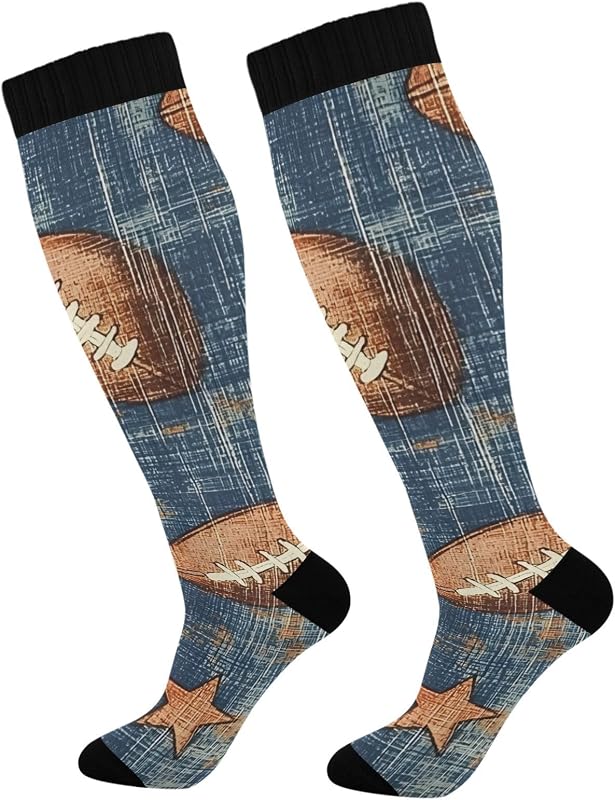 Senya medias para hombre Medias Retro Rugby Athletic medias acolchados para correr para un ajuste seguro-1 paquete