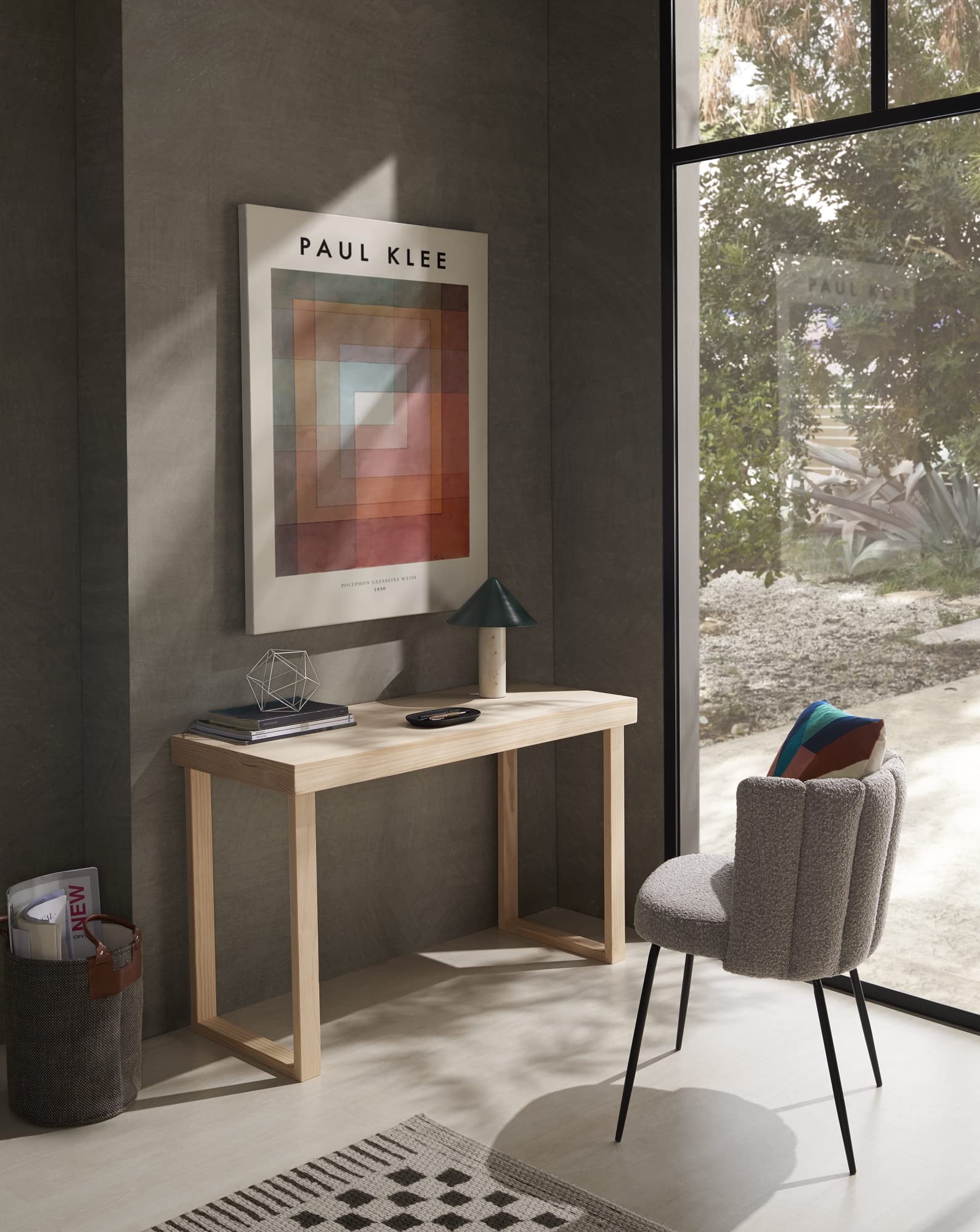 HOGAR24 ES | Berlin | Escritorio Oficina | Escritorio despacho Madera Maciza Natural | Color Natural | Medidas: 100 cm x 50 cm x 75 cm