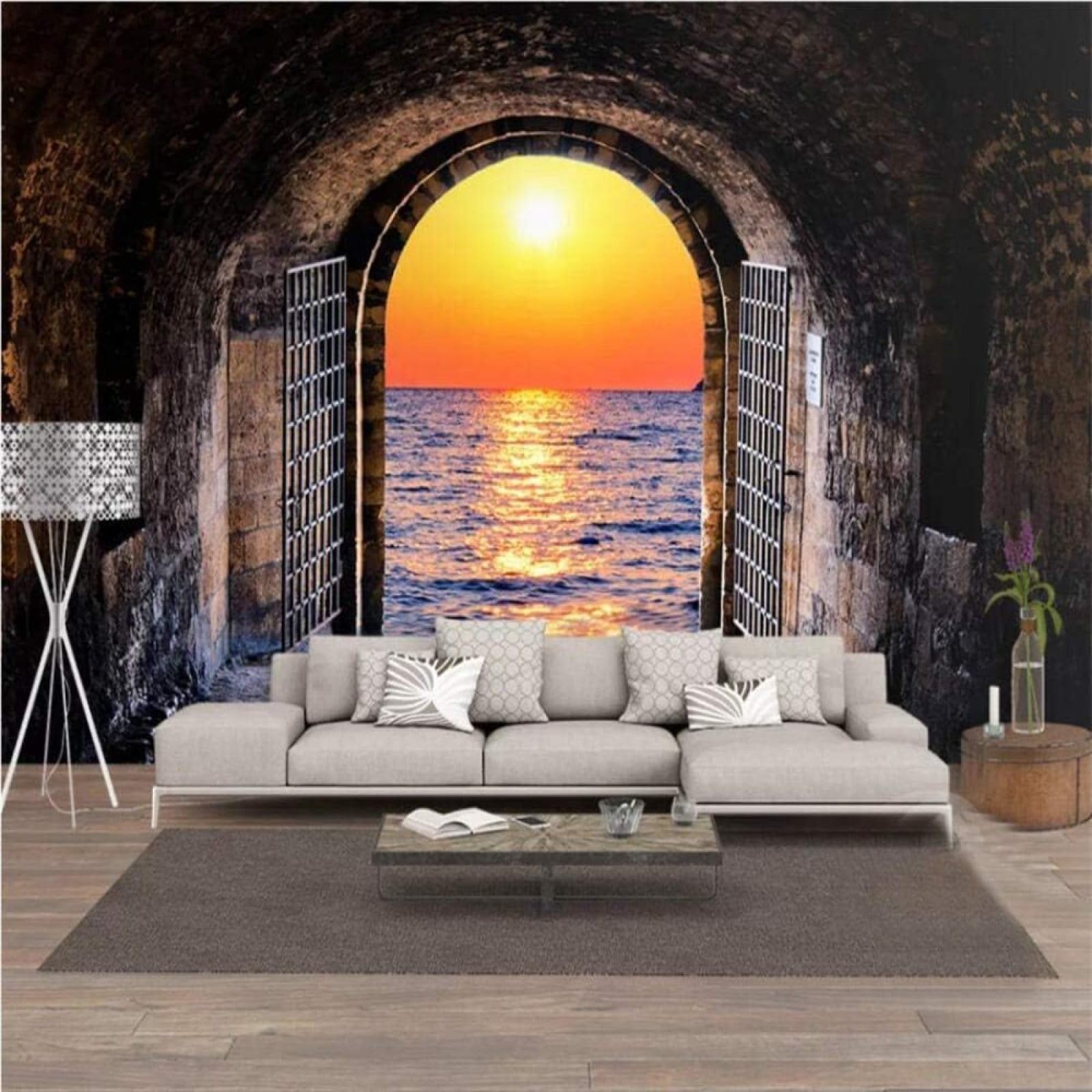 Papel pintado premium con textura de seda y efecto 3D para comedores exclusivos