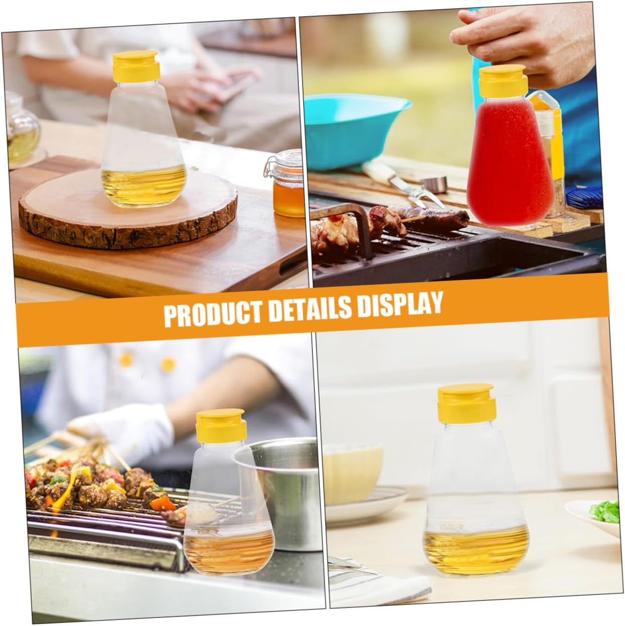2pcs Refillable Plastic Honey Squeeze Dispenser Bottles 200ml Xmas image 3
