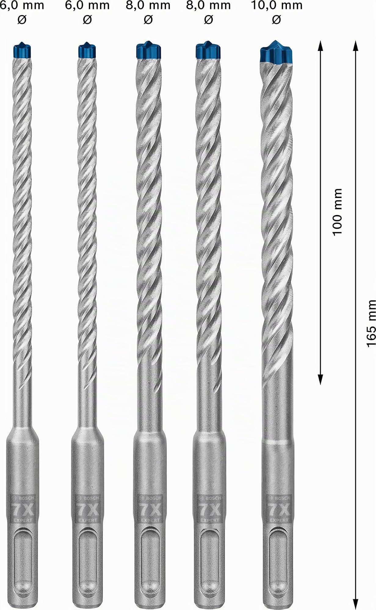 Bosch 5x Set de brocas para martillo EXPERT SDS plus-7X