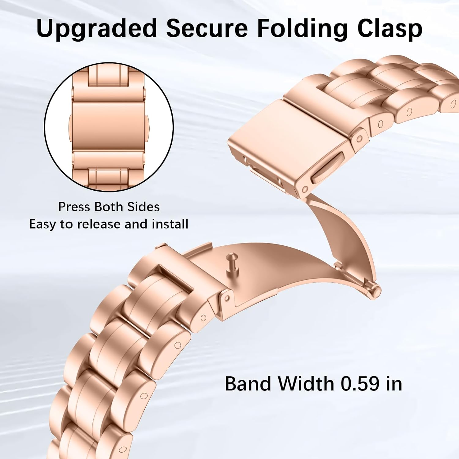 Thin Band Compatible with Samsung Galaxy Watch 7/FE/6/5/4 40mm 44mm, 5 Pro 45mm, Watch 6/4 Classic 43mm 47mm 42mm 46mm, 20mm Stainless Steel Metal Replacement Wristband Strap for Women Men - Image 4