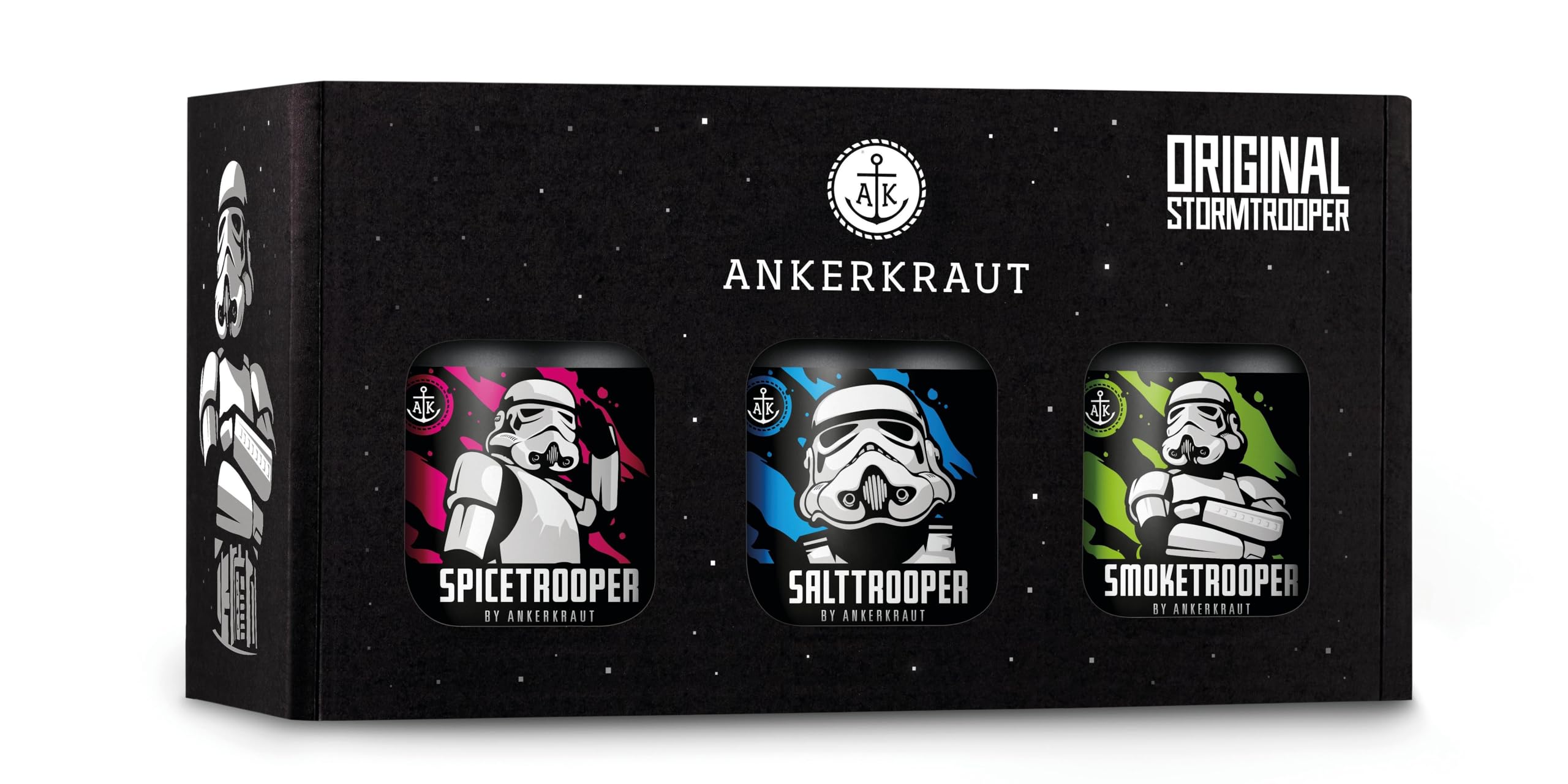 Ankerkraut Stormtrooper Gewürz-Box, mit Spicetrooper, Smoketrooper und Salttrooper, 345g Allrounder 3er Gewürz-Set