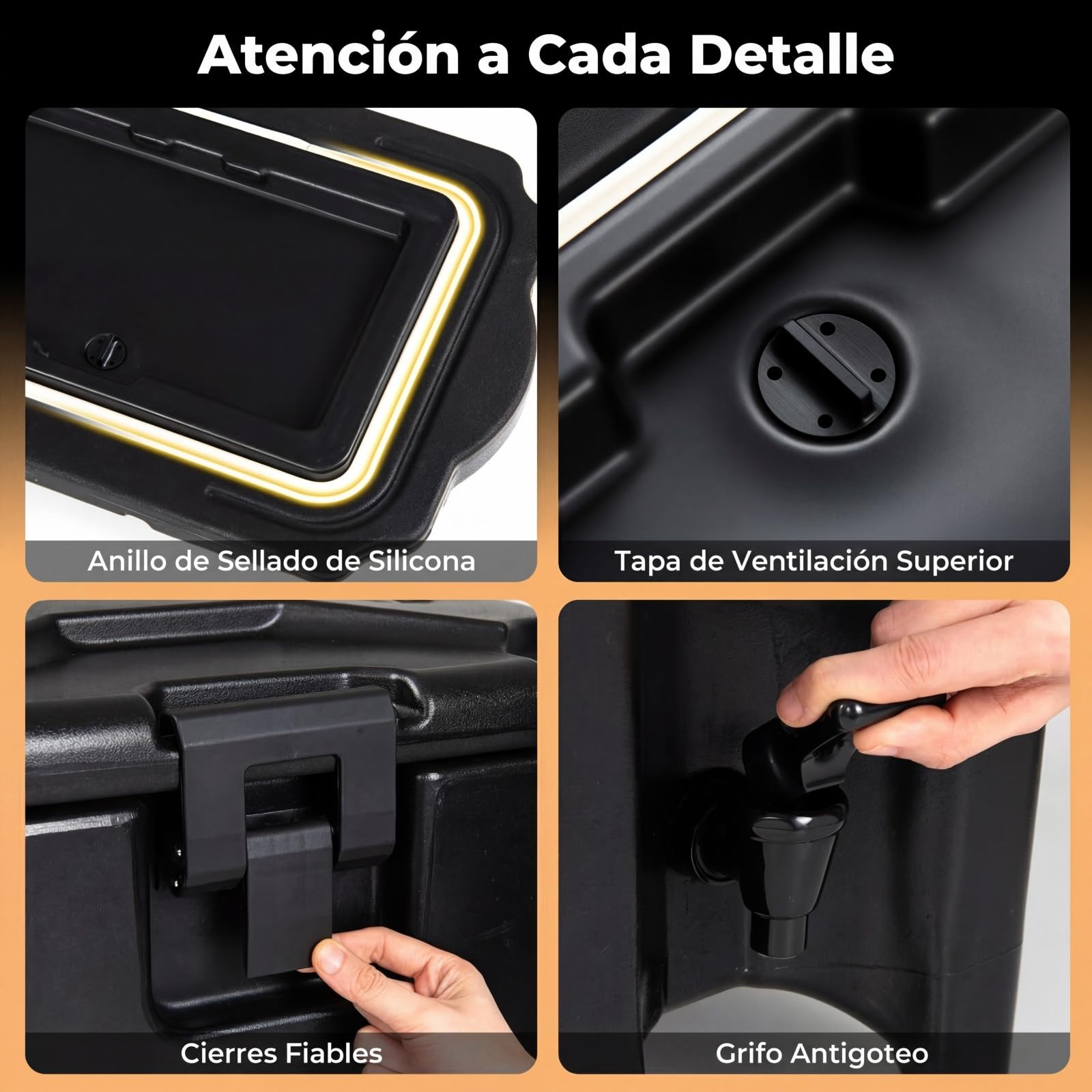 COSTWAY Dispensador de Bebidas Aislado de 16,5 L, Dispensador de Bebidas Frías y Calientes con Aislamiento No Eléctrico, Grifo Antigoteo, Contenedor Térmico Portátil para Camping Fiestas Catering