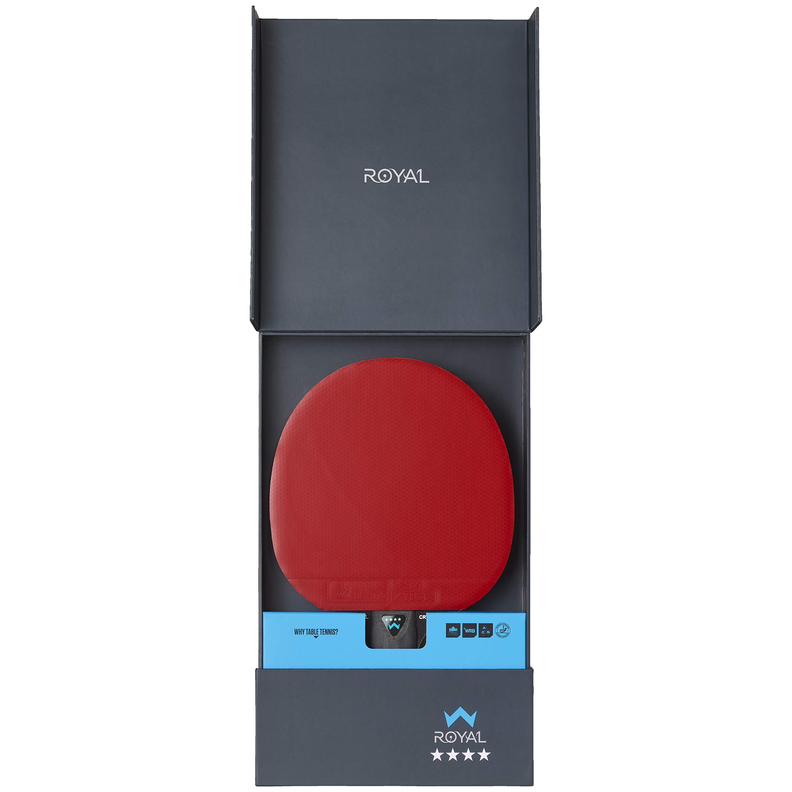 STIGA Royal 4-Star Raqueta de Tenis de Mesa ITTF Goma Crystal 5 Capas Mango Cóncavo