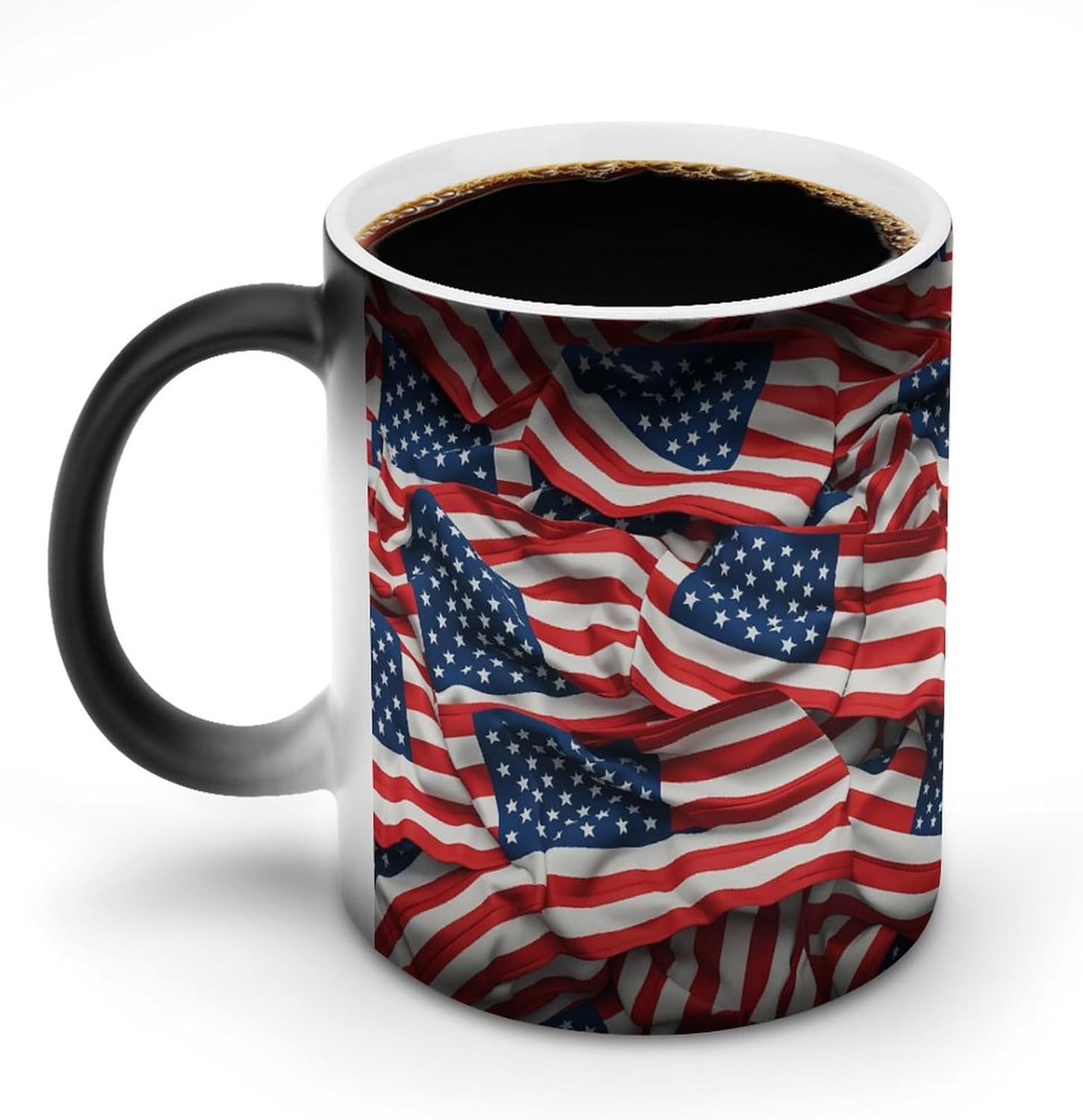 Color Changing Cups,Usa Flag Printed 11 Oz Ceramic Cups for Birthday Men Women