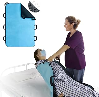 Patient Positioning Bed Pads with Reinforced Handles–50" x 34" Washable & Reusable Transfer Sheets, Draw Sheets for Elderly Care, Turning, Lifting & Repositioning