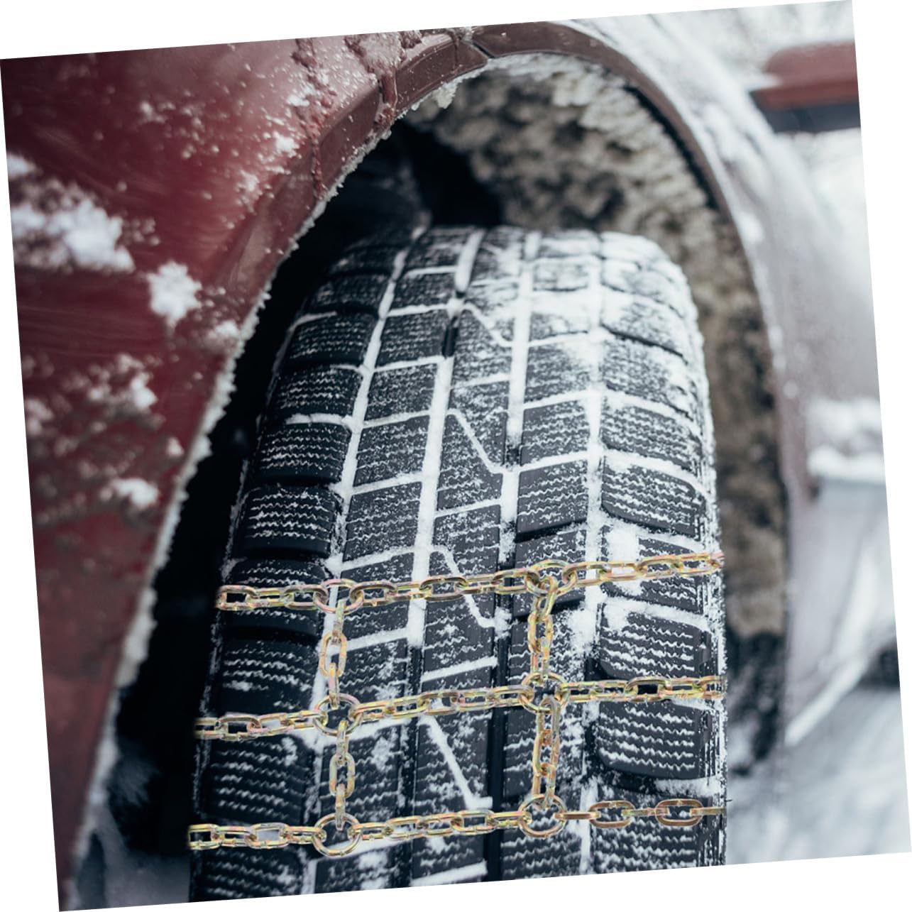 2pcs Skid Snow Chains for Trucks and Suvs Tire Chains for Emergency Winter Driving Easy Installation Fit for Cars and Light Trucks