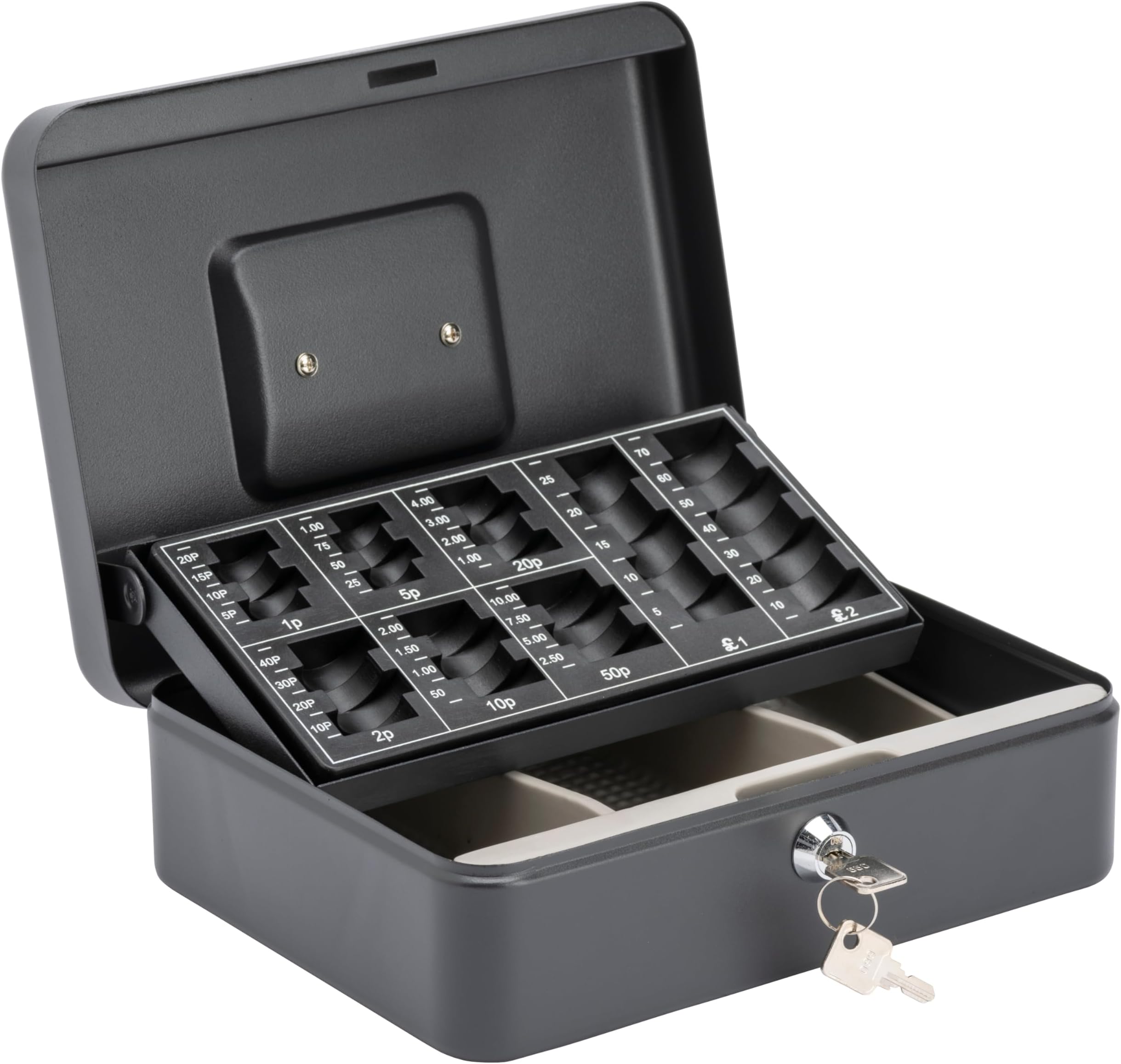 Burg-Wachter CB03GBBK 10" Money 5030 Cash Box with Coin Tray, Black