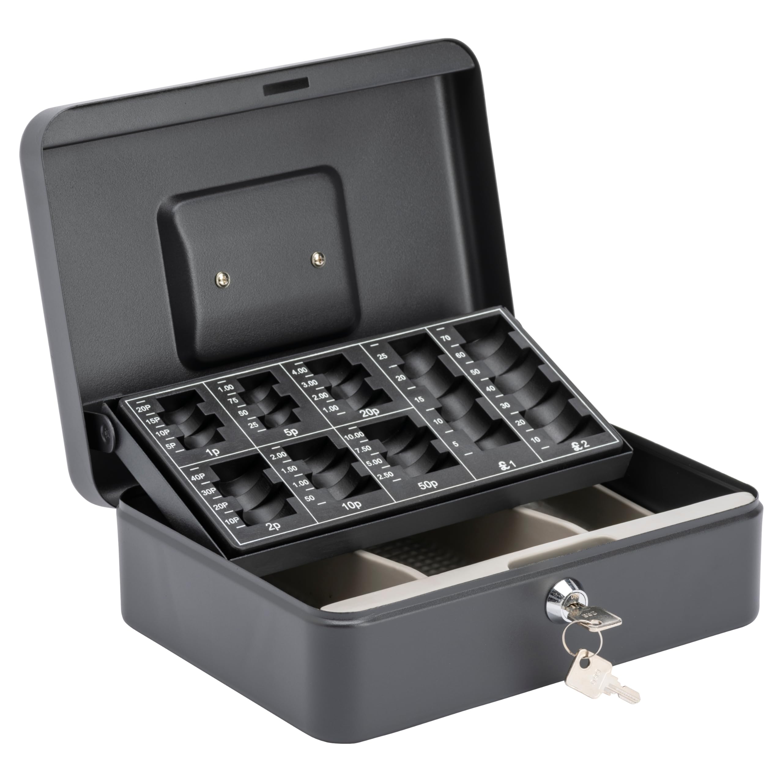 Burg Wachter CB03GBBK 10" Money 5030 Cash Box with Coin Tray, Black