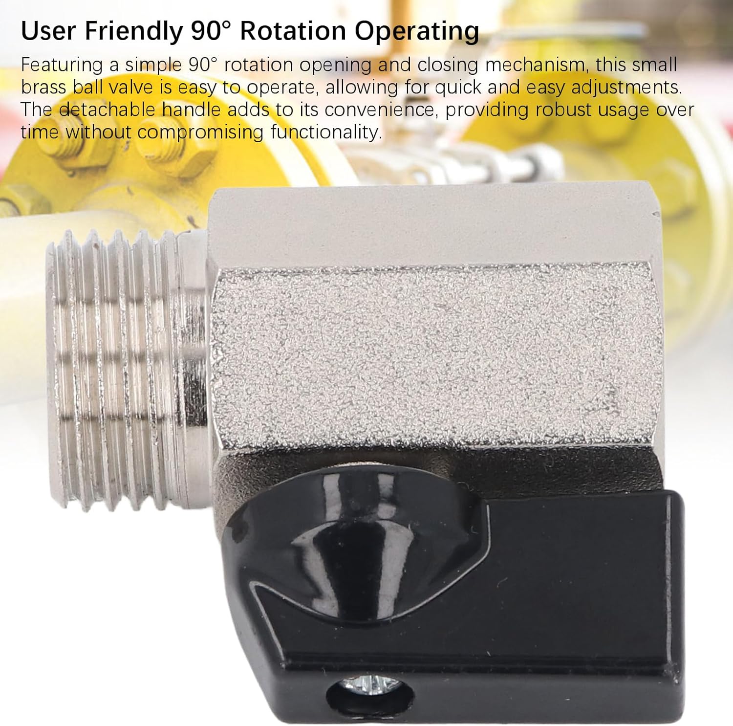 2pcs Brass Ball Valve G1/2 Thread Shut Off Valve for Water Sink Bathroom Toilet Kitchen
