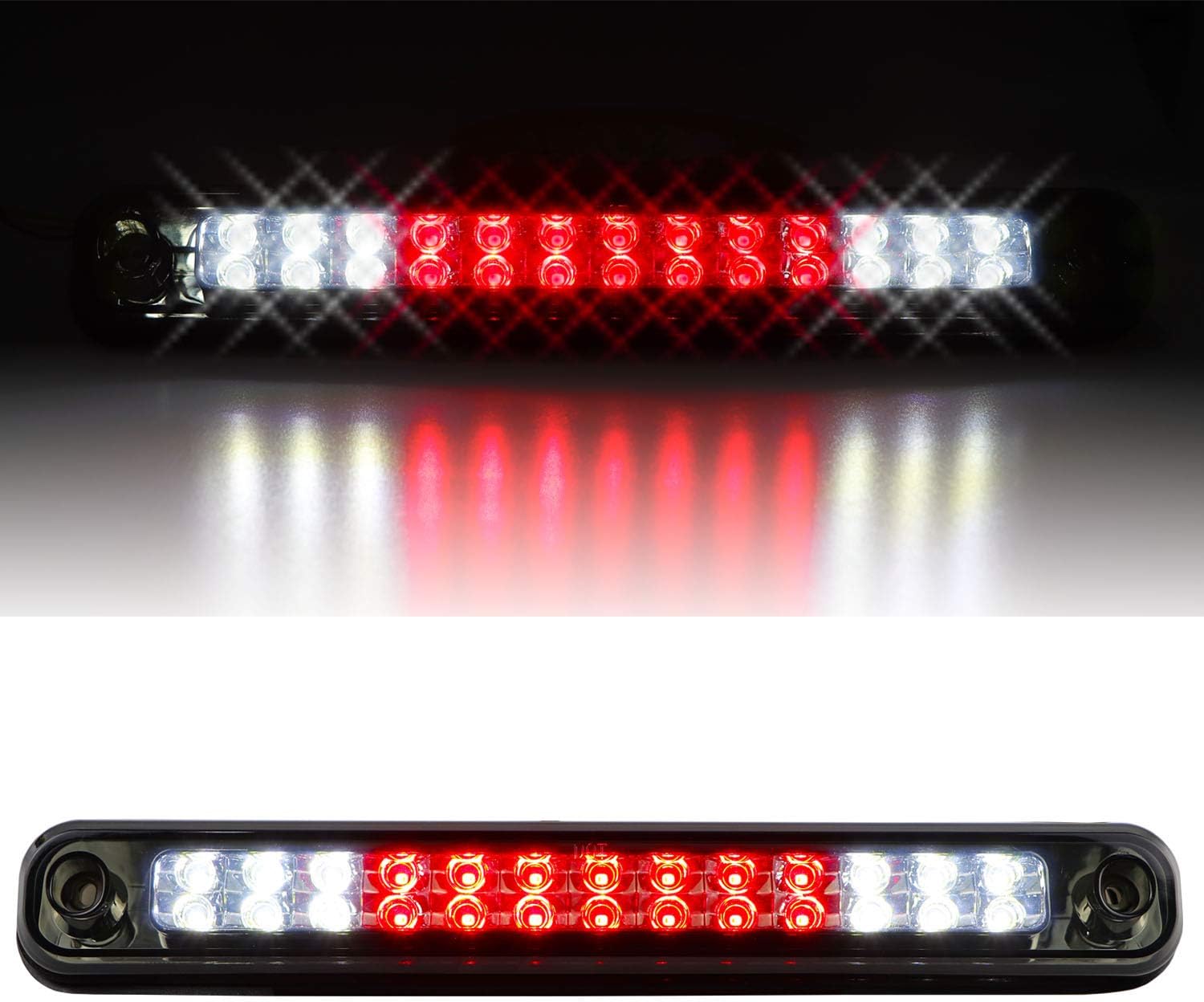 Tresound 3rd Third Brake Light for Chevy/for GMC C1500 C2500 K1500 K2500 Silverado Blazer 88-99 LED Cargo Lamp High Mount Stop light (Chrome Housing Smoked Lens)