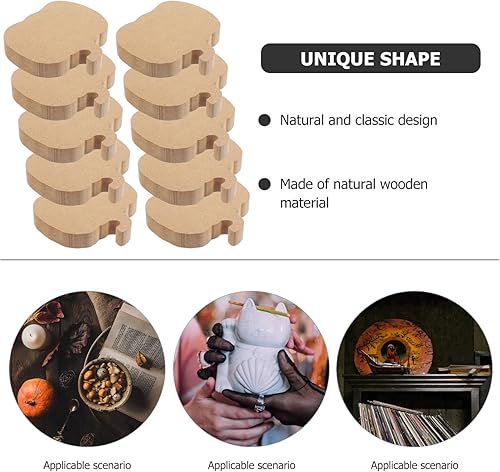 Miniatura 6 de VOSAREA 10 piezas de disfraces de fiesta de Halloween para niños con forma de calabaza Calabazas de Halloween en blanco sin terminar, artesanías de