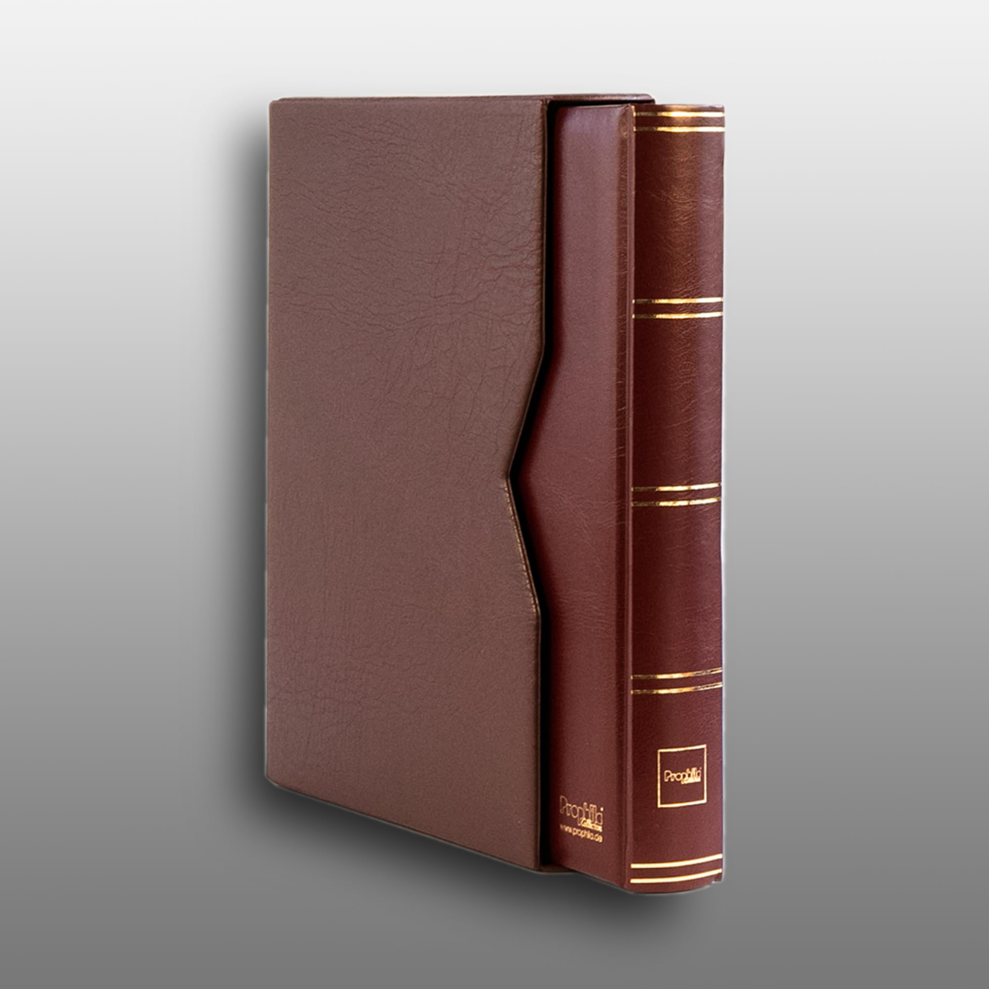Prophila Collection 64 białe strony album na znaczki listowe watowany z kasetą brązowy