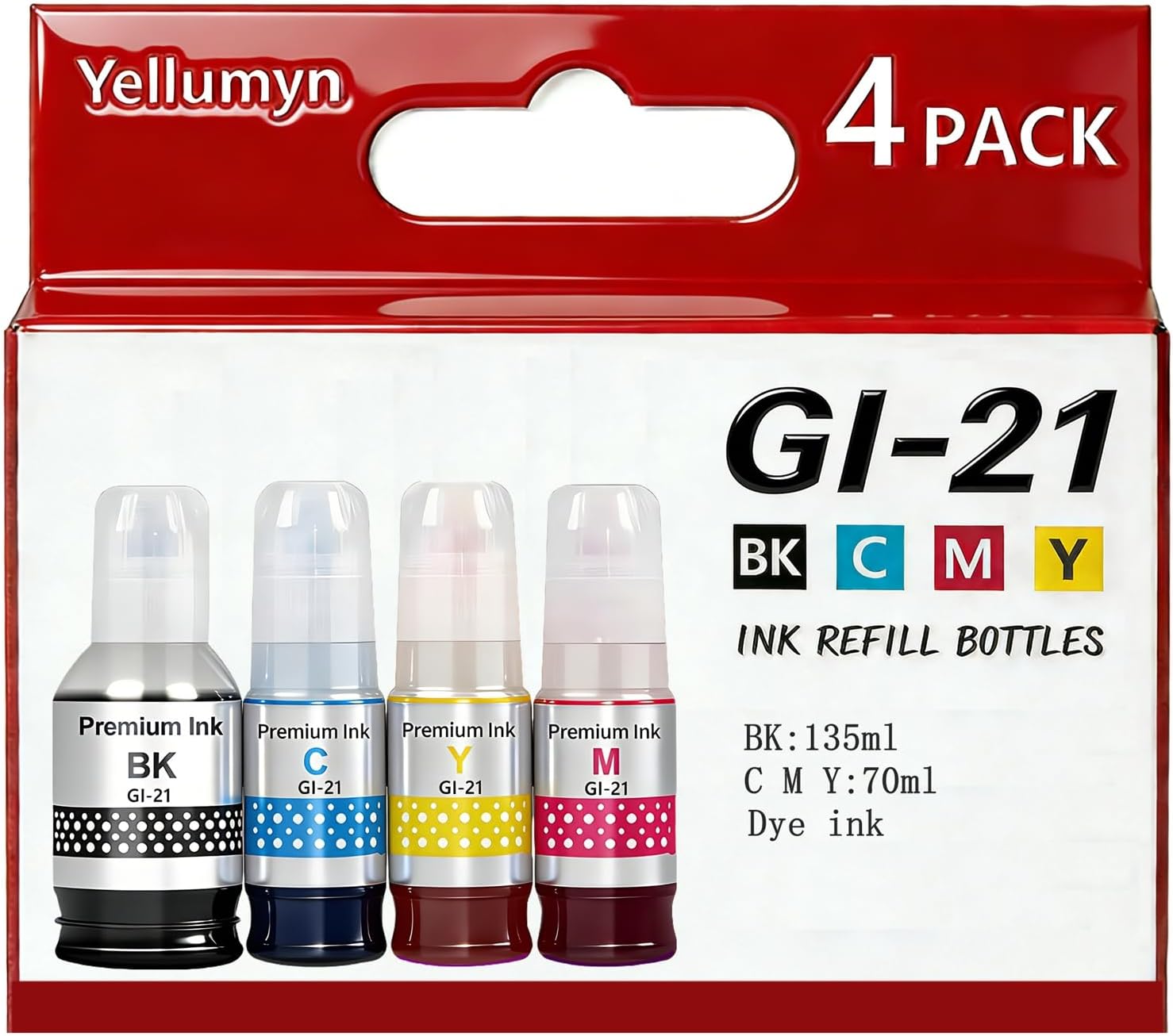 GI21 Ink Bottles Compatible with Canon 21 GI-21 GI21 G3270 G3260 Ink Refill Bottles Set Compatible for Canon MegaTank G3270 G3260 G3290 G3272 G4280 G4270 G2270 G2260 G1220 G1230 Printer