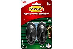 Black Medium Terrace Command Hooks (2-Pack)