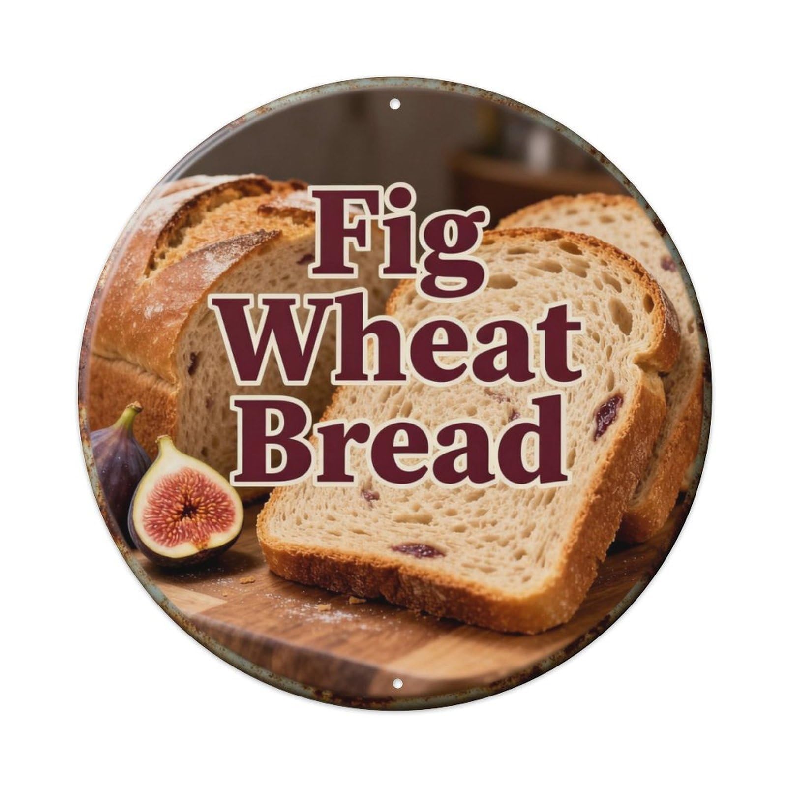 Fig Honey Wheat Bread Metal Tin Sign Plaque