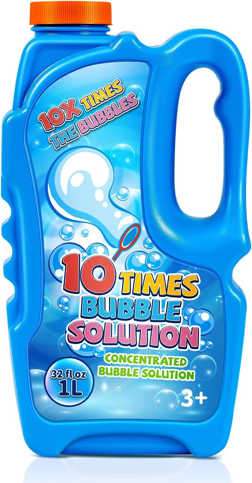 SpringFlower 1L Bottles Bubbles Refill Solution, 32 OZ Bubble Solution for Bubble Machine & Bubble Gun & Bubble Wand, Concentrated Bubble Solution for Kids Summer Outdoor Activities Party Favor