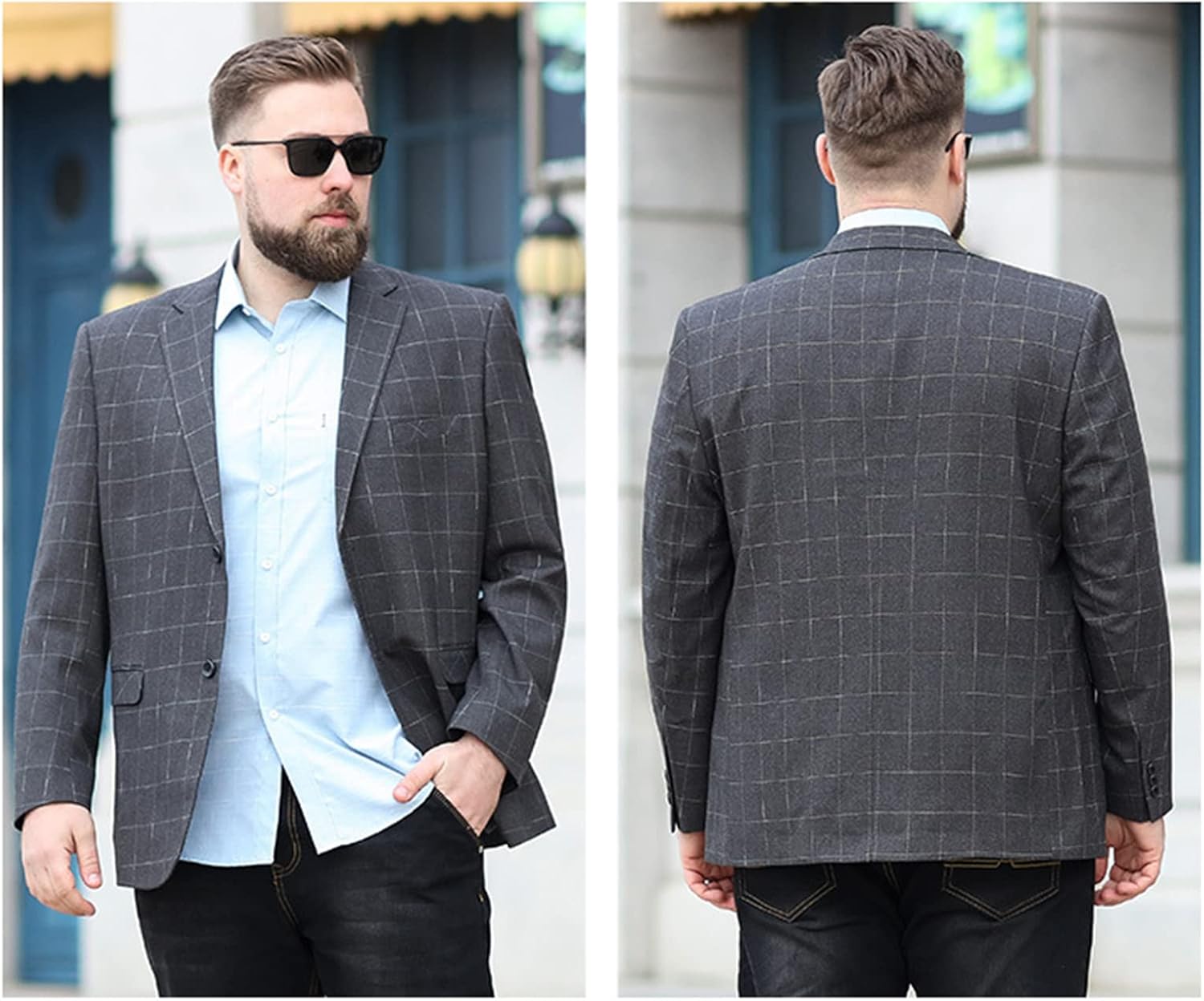 Men's Plaid Suit Jacket Spring Lightweight Business Plus Size Elegant Blazers Jacket XL-9XL
