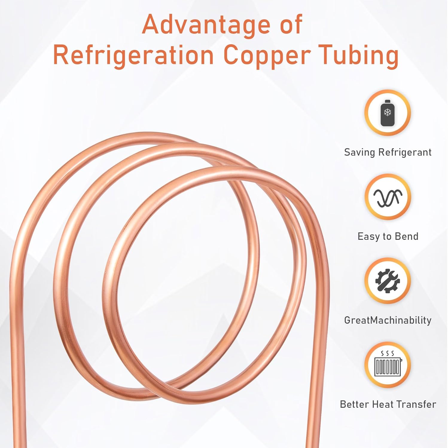 Copper Tubing 3/8" OD x 0.328" ID x 25 Ft - 99.9% C12200 Pure ACR Copper Tube,Refrigeration Seamless Round T2 Pure copper tubes,Round Seamless Tubing for Refrigerator HVAC System Industry DIY