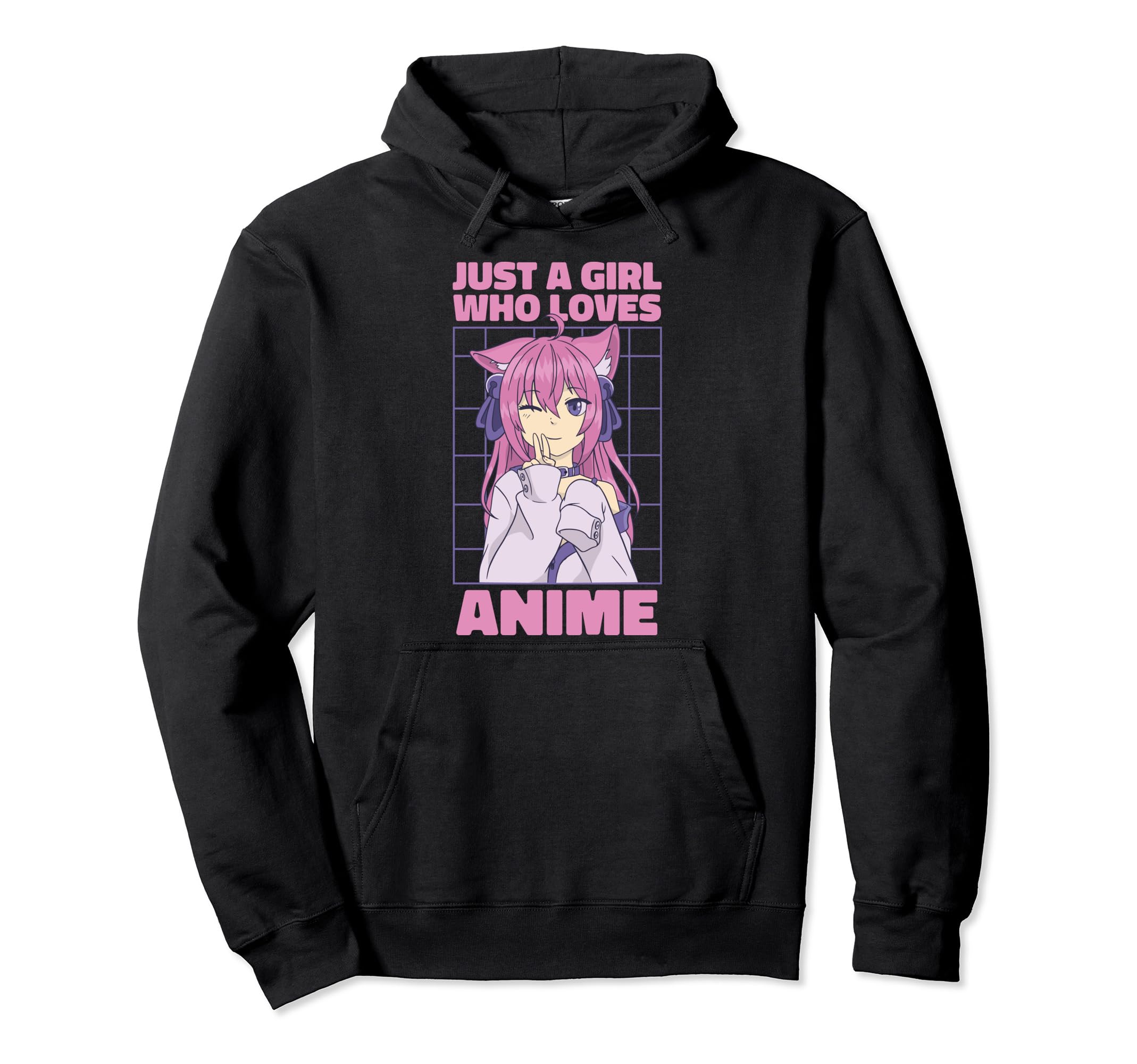 Just A Girl Who Loves Anime Necomimi Gamer Girl Pullover Hoodie