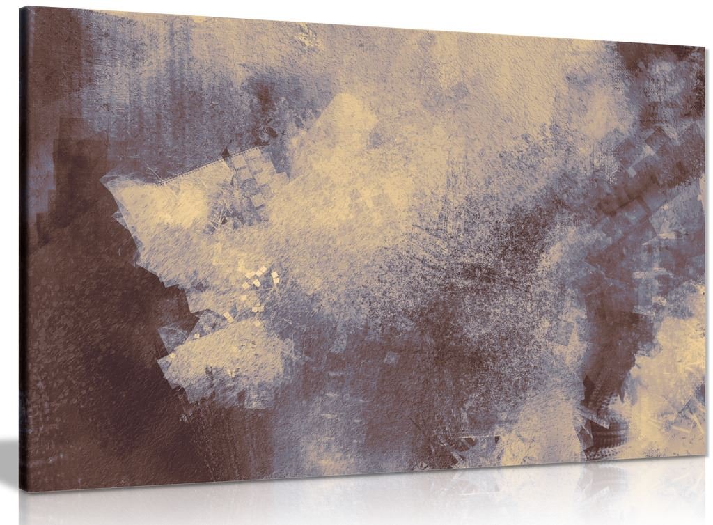 Panther Print Grey Abstract Painting Canvas Wall Art Picture Print (24X16in)