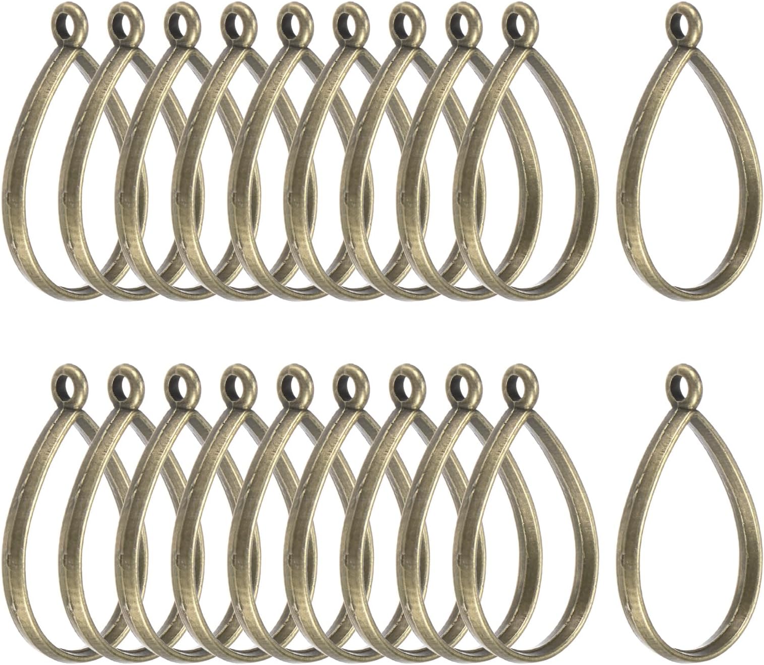 20-Pack Open Bezels for Resin, Teardrop Shape Open Back Bezel Pendants for Resin Jewelry Making/DIY Earrings Necklace, Alloy Hollow Frame Pendants [Bronze Tone]