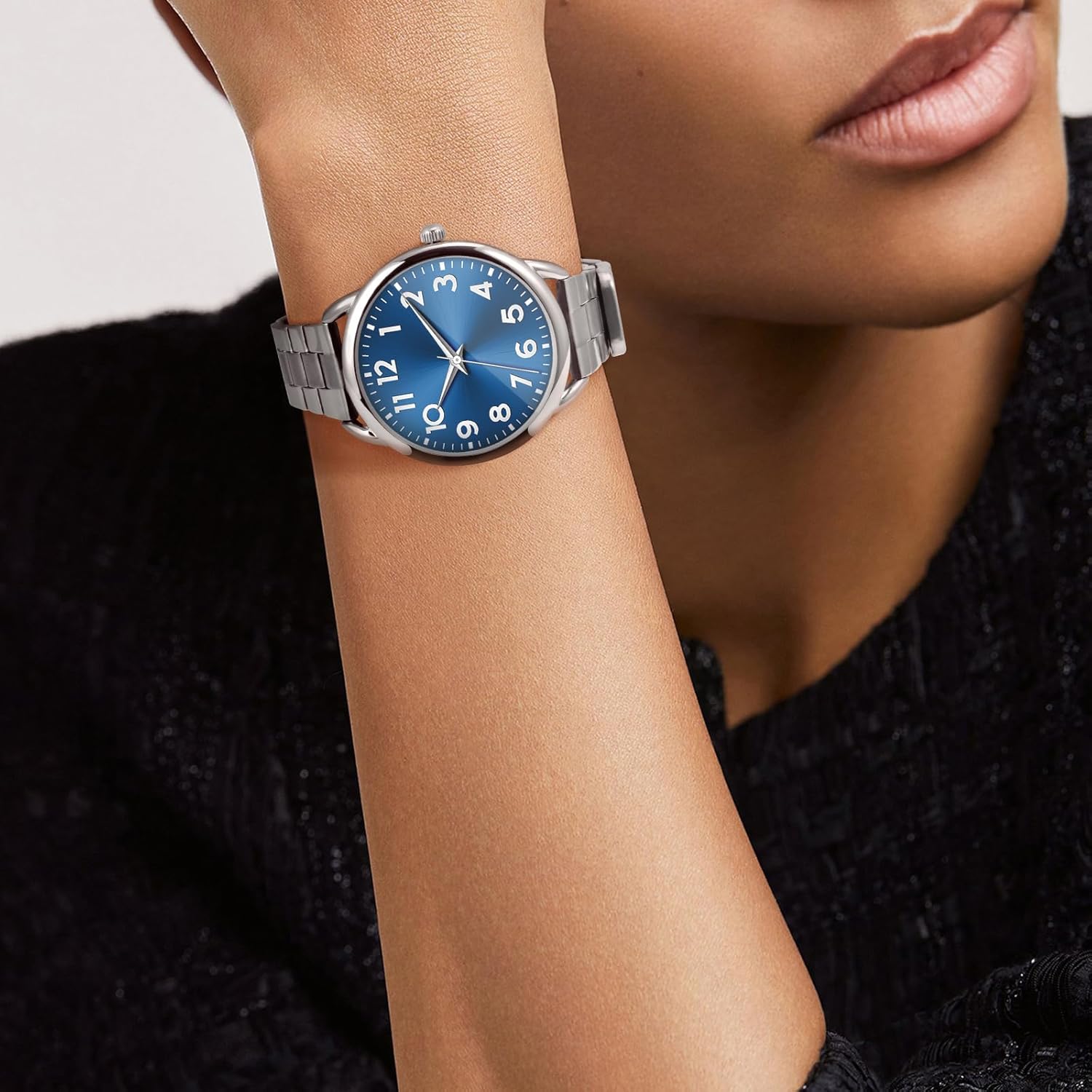 Asan Ge 35mm Watch for Women,Magnetic Stainless Steel Band Metal Watch,Easy to Wear No Tool Adjustment, Elegant Minimalist Waterproof Scratch Resistant for Seniors/Arthritis - Image 7